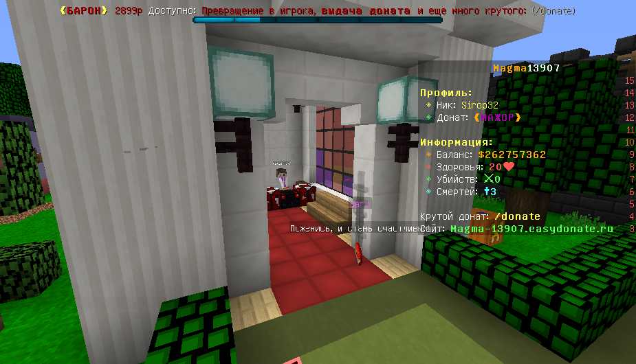 Скриншот сервера